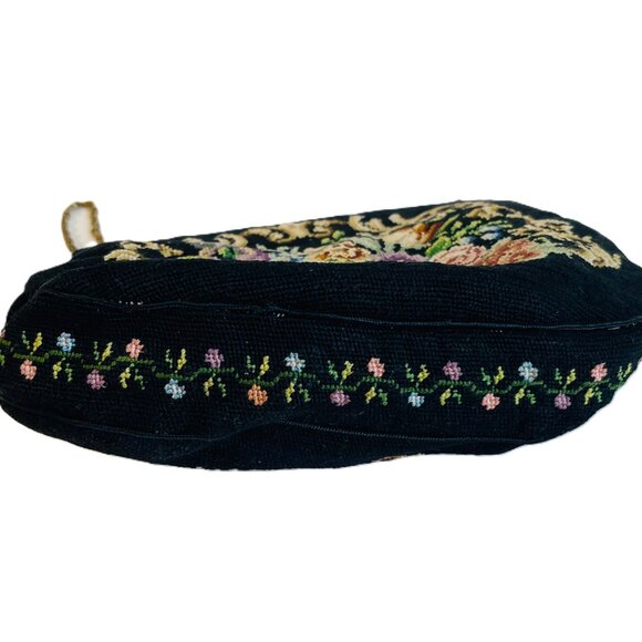 Vintage Purse Needlepoint Tapestry Handbag Bag 7.5" x 5.5" - Picture 4 of 11